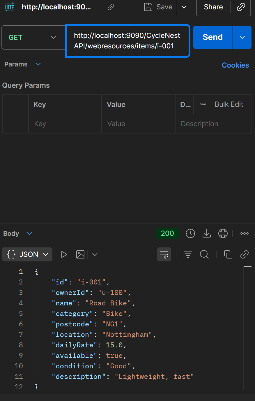 CycleNest API screenshot 1